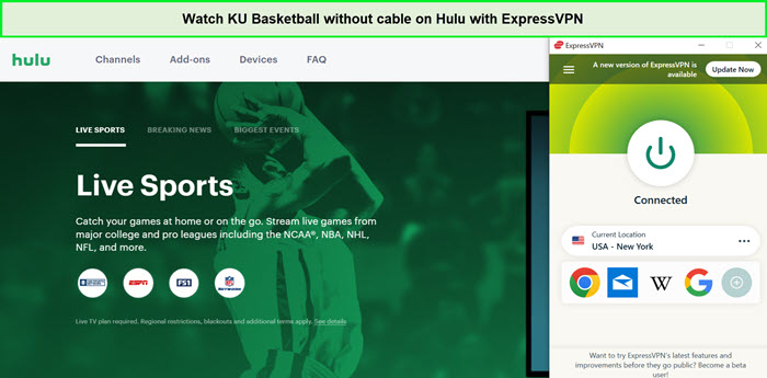 Watch-KU-Basketball-without-cable-Outside-USA-on-Hulu-with-ExpressVPN