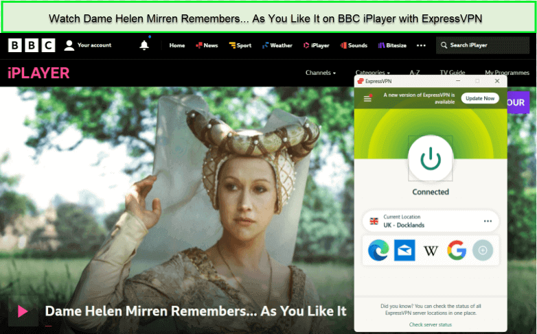 expressVPN-unblocks-dame-helen-mirren-remembers-as-you-like-it-on-BBC-iPlayer