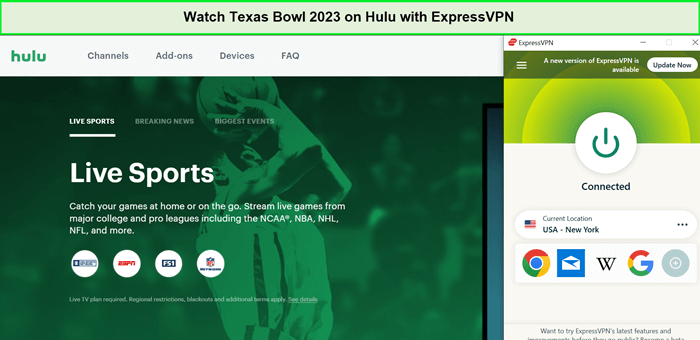 Watch-Texas-Bowl-2023-in-South Korea-on-Hulu-with-ExpressVPN