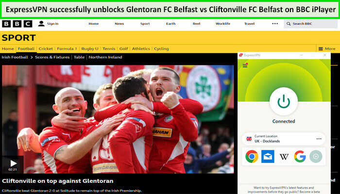 Express-VPN-Unblocks-Glentoran-FC-Belfast-vs-Cliftonville-FC-Belfast-in-France-on-BBC-iPlayer