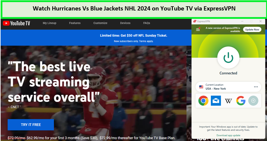 Watch-Hurricanes-vs-Blue-Jackets-NHL-2024-in-Spain-on-YoutubeTV-with-ExpressVPN