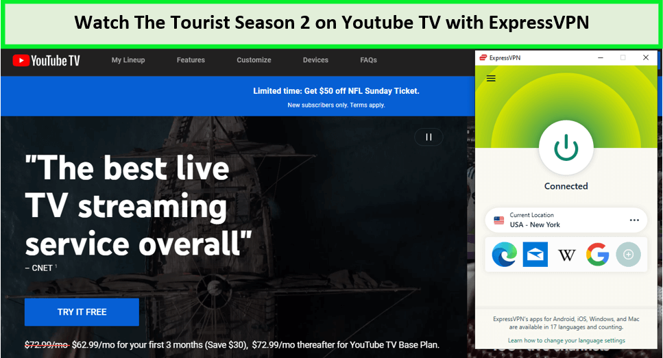 Watch-The-Tourist-Season-2-in-New Zealand-on-Youtube-TV-with-ExpressVPN 