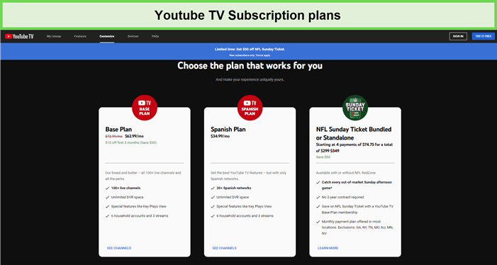 Select-a-YouTube-TV-plan