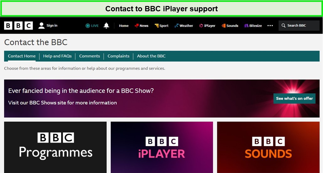  contactez le support de BBC iPlayer 