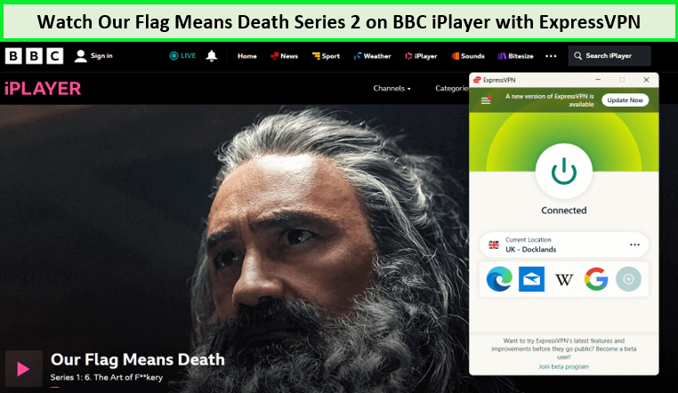 expressvpn-unblocked-our-flag-means-death-series-2-on-bbc-iplayer-in-UAE