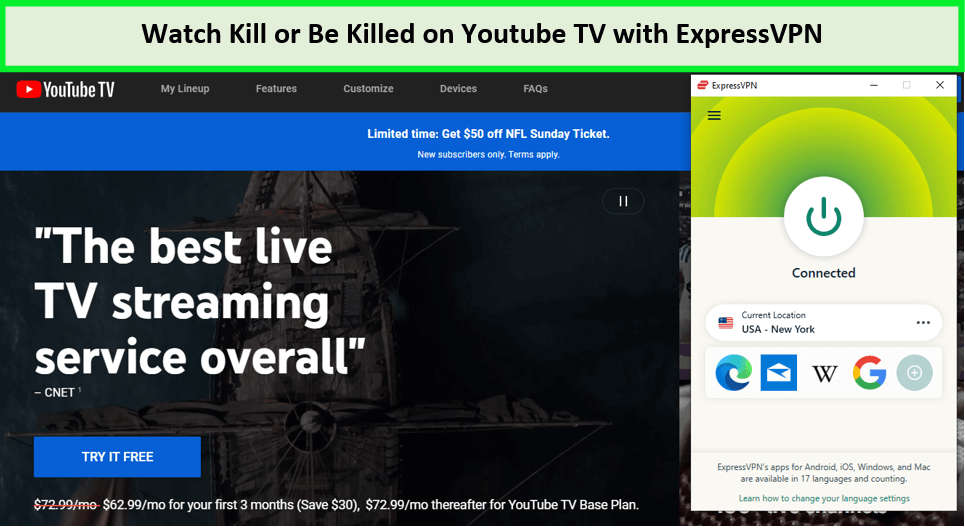  Ver-Matar-O-Ser-Muerto- in - Espana -en-Youtube-TV-con-ExpressVPN 